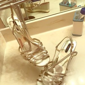 Reba gold and tan shoes